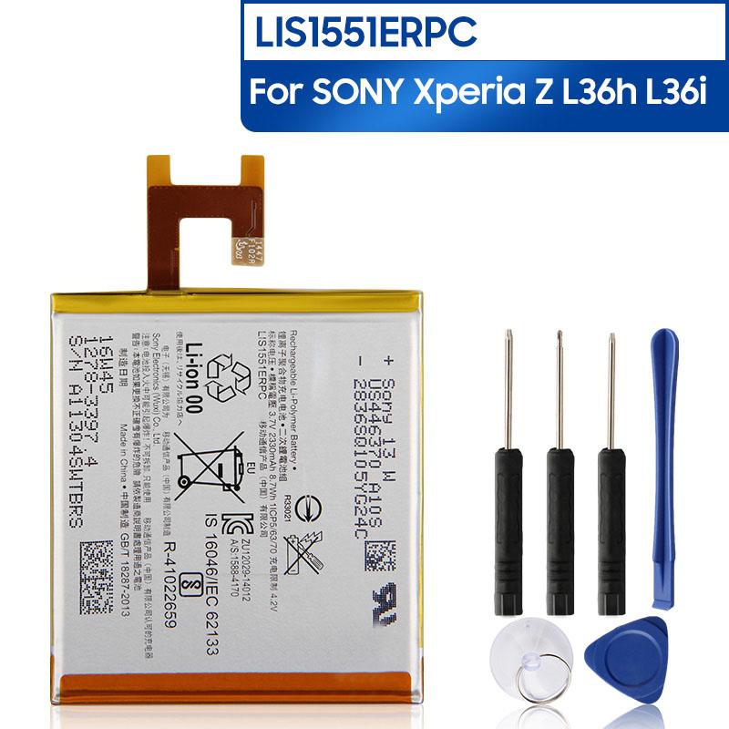 New Replacement Battery LIS1502ERPC For SONY Xperia Z L36h SO-02E C6603 S39H L36i c6602 2330mAh