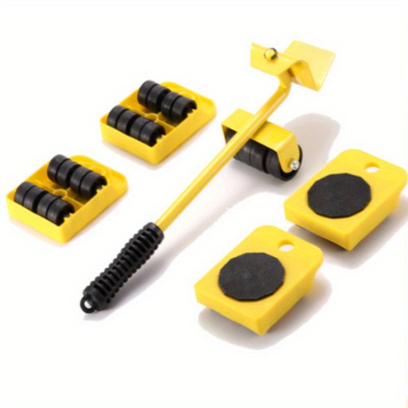 5Pcs/set Furniture Mover Tool Set Heavy Stuffs Moving Roller with Bar Furniture Mover Lifter with Wheel Professional Moving Tool