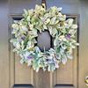 Lifelike Lavender Wreath Flocked Lambs Ear Artificial Wreath Simulation Greenery  Front Door