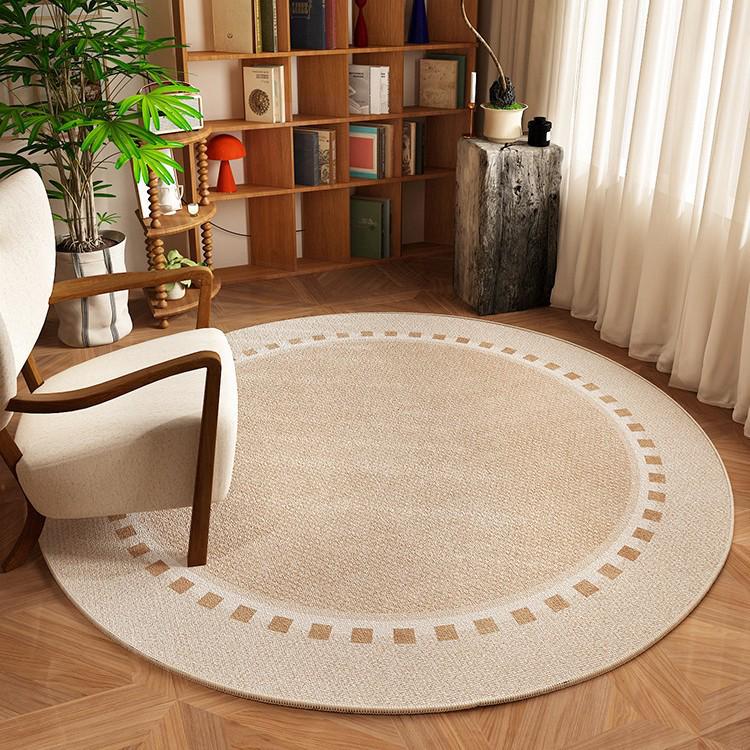 High-End Japanese Round Carpet for Chair and Sofa: Multi-purpose Swivel Chair, Study Rocking Chair, Foot Mat, Bedroom and Living Room.