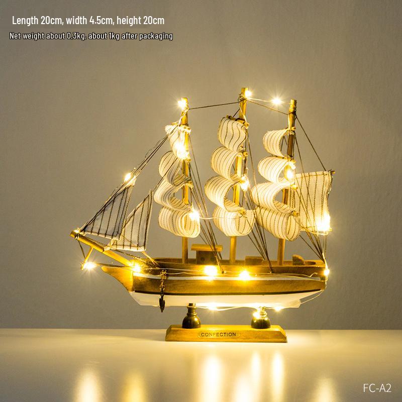 Smooth Sailing Boat Model: Desktop & Bookshelf Ornament for Home Decor