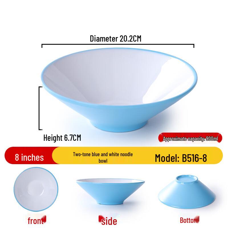 Commercial 9-inch Melamine Noodle & Soup Bowl