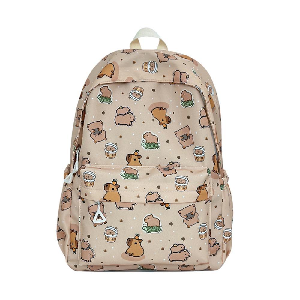 New Cartoon Capybara Backpack Elephant Nylon School Bags Large Capacity Waterproof Book Bag Teenagers