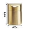 Stainless Steel Trash Can with Swing Lid, Mini Countertop Trash Bin Bathroom, Golden Desktop Garbage Cans Tiny Kitchen Waste Bins with Trash Bag
