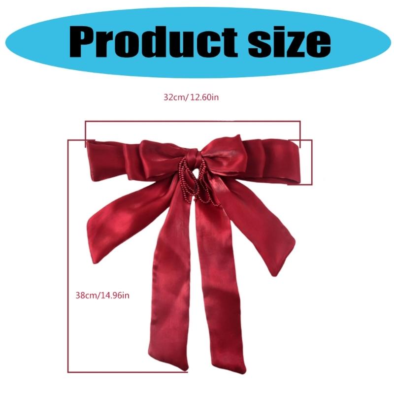 2Pieces Elegant Large Bowknot Curtain Holdbacks Straps Window Drapery Tiebacks Clips Wedding Accessories Decoration
