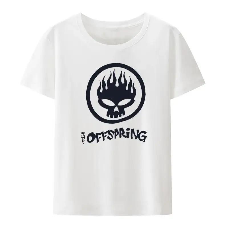 

Flame Skull Head Punk Print TShirt Women and Men The Offspring Band Hip-hop Streetwear Fashion Cool Camisetas Plus Size Tops 4XL
