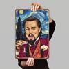 Van Gogh Starry Night Art Leonardo DiCaprio Portrait Custom Metal Tin Sign Living Room Bar Decor Wall Hanging Painting