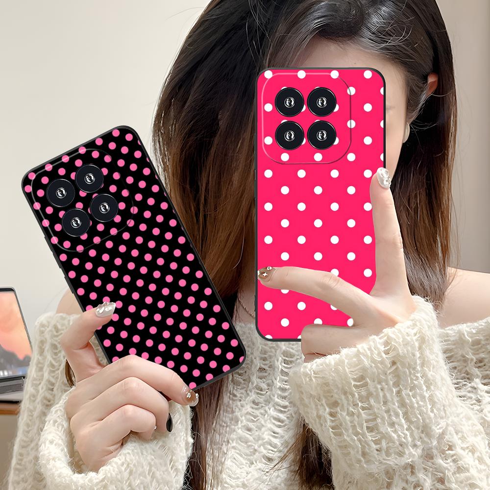 Pink Point Heart Mobile Phone Case for Xiaomi 15 14 13 12 Mi 11 T Ultra Lite Pro S X 5G Colorful Printing Cover Pretty Cover