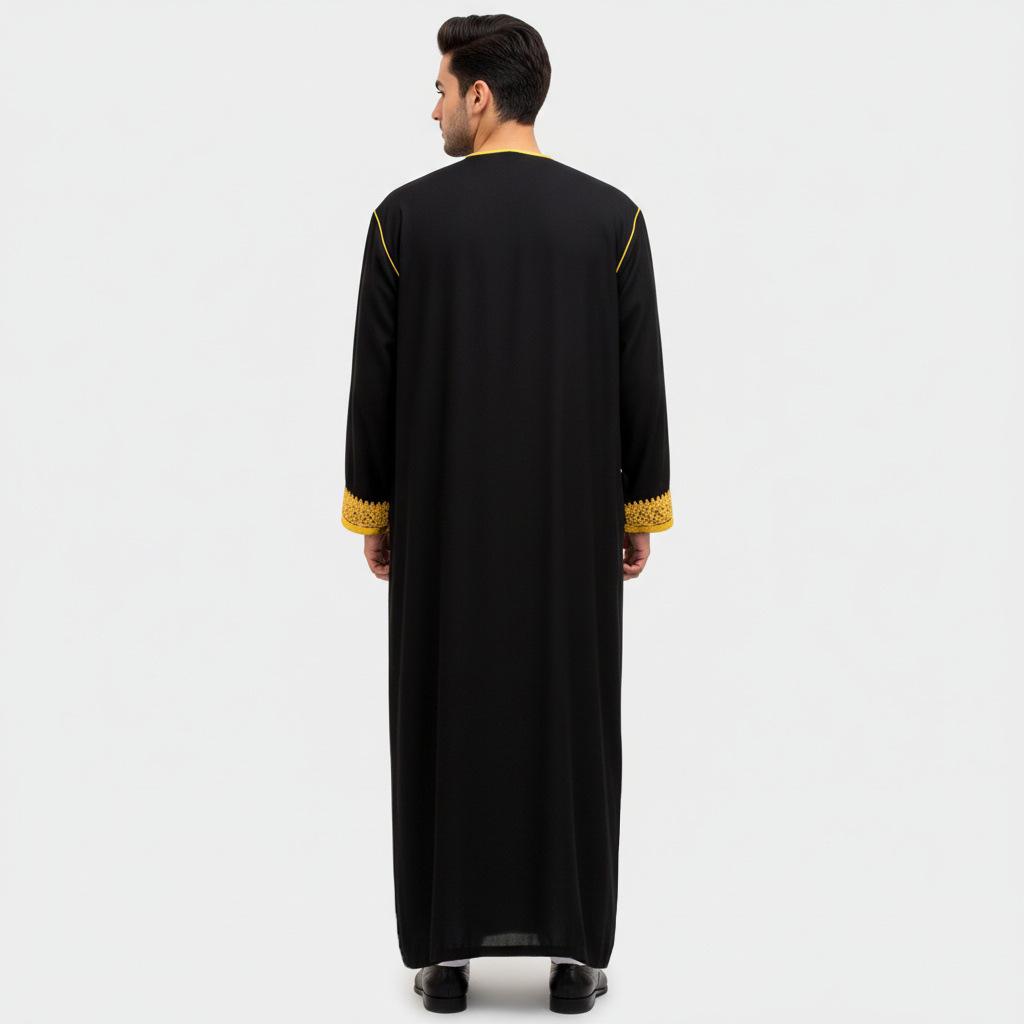 2025 Ethnisch Stil Herren Lang Gold Stickerei Kleid