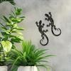 2 Piece Metal Gecko Wall Art Iron Sculpture Modern Home Garden Decor Indoor Outdoor