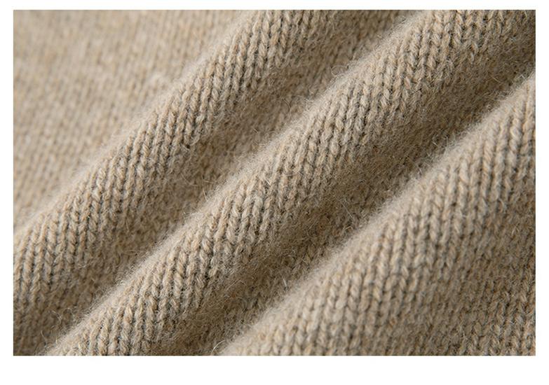 2023 Women's Pure Wool Round Neck Hollow Out Jacquard Knit Cardigan - 100% Cashmere, Loose Fit
