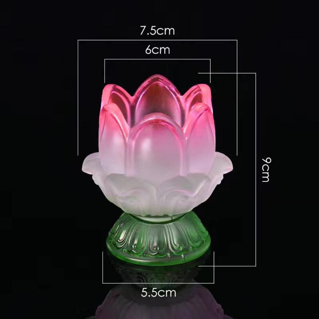 Lotus Glas Ghee Lamp Houder: Hittebestendige Kaars/Olie Lamp voor 24-Uurs Gebruik