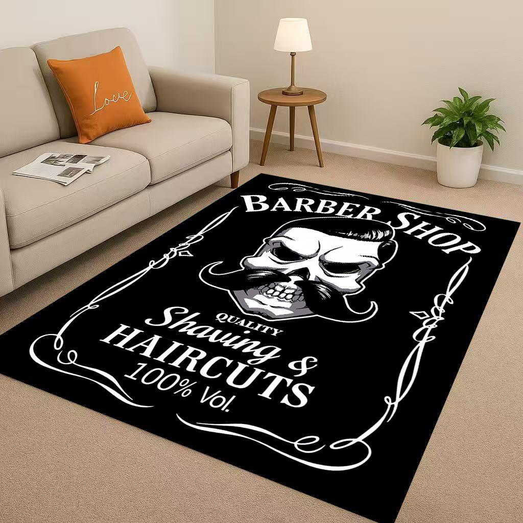 2026 New Retro Barber Shop Symbol Sign Living Room Non Slip Area Rug Carpet for Bedroom Playroom Sofa,Home Decor Doormat Gift