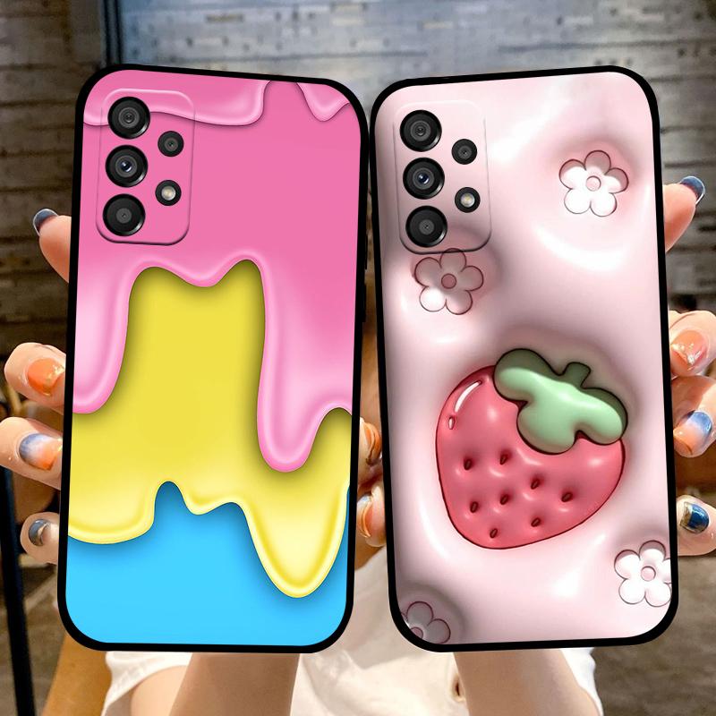 Cute Cartoon Printing Coque For Samsung A33 A53 A73 Case Soft Silicone TPU Phone Cover For Samsung Galaxy A72 4G 5G Protector
