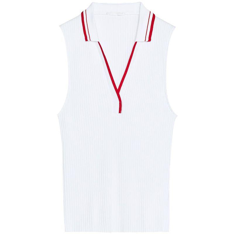 Zaprha2025 New Arrival Beautiful Casual Polo Tops Rib Polo Shirt T-shirt Female Silm Slim Looking 0858315