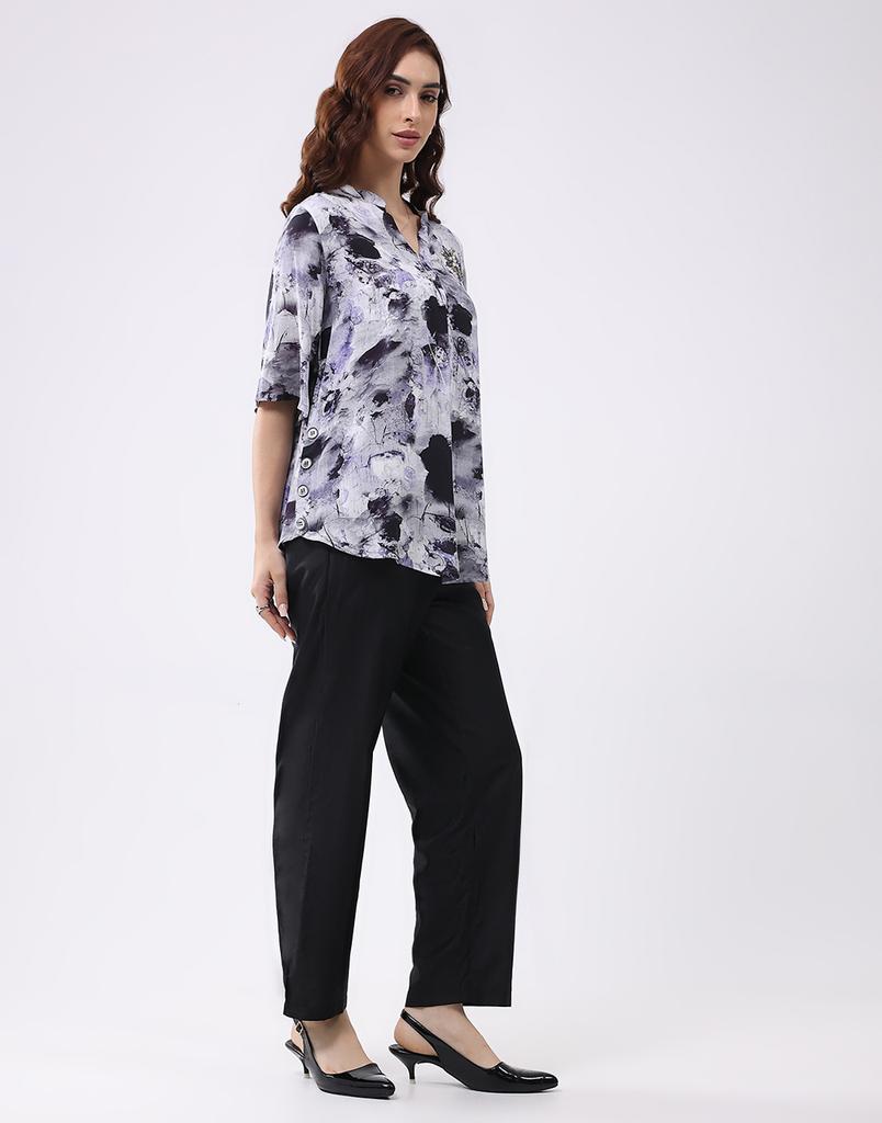 Monte Carlo Women Band Neck Three-Quarter Sleeves Coordinate Set