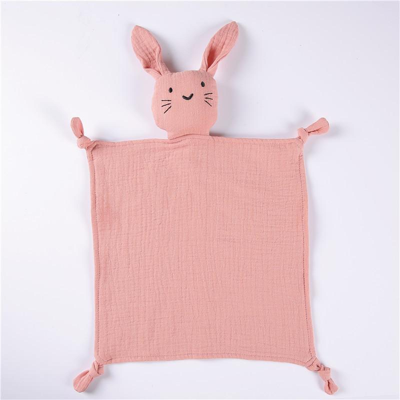 Musselin Sicherheitsdecke Neugeborenes Beruhigen Beschwichtigen Handtuch 100% Bio-Baumwolle Katze Hase Kaninchen Spielzeug Ins Baby Kuscheltier Liebenswert 30x30cm