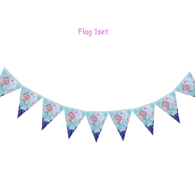 Birthday Party Set Mermaids Party Tableware Paper Cups Plate Latex Balloons Baby Shower Party Decor Kids Favors Party Supply