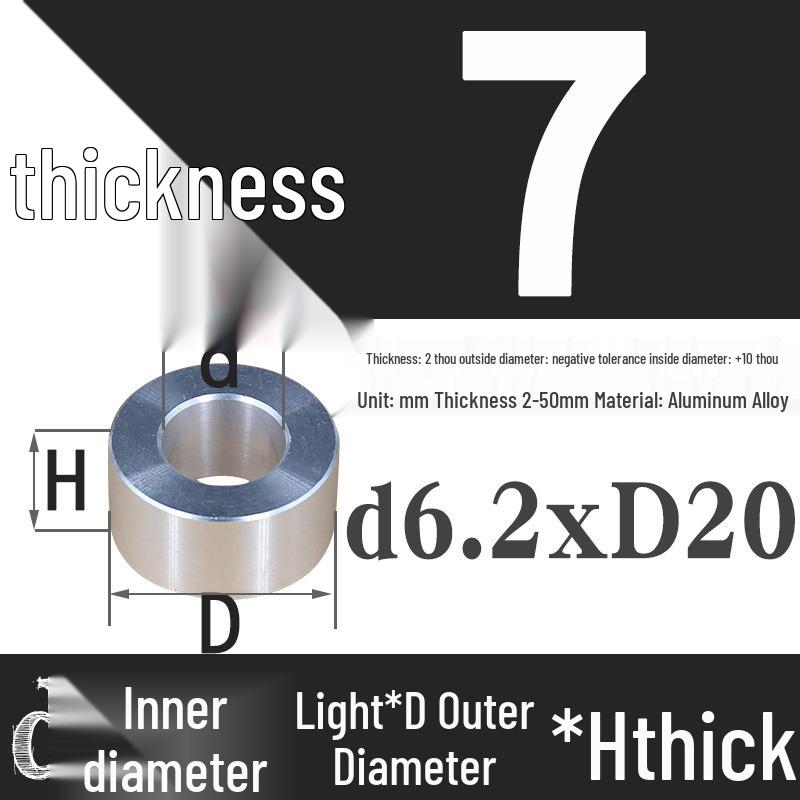 Außen-Ø 20mm Aluminiumlegierung Flache Unterlegscheibe Abstandshalter mit M6/M8/M10/M12 Innenloch - Metallwellenbuchse Isoliersäule.