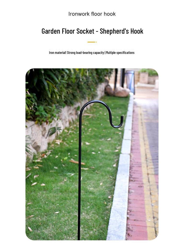 Iron Sheep Hook Garden Lamp Stand for Outdoor Decor