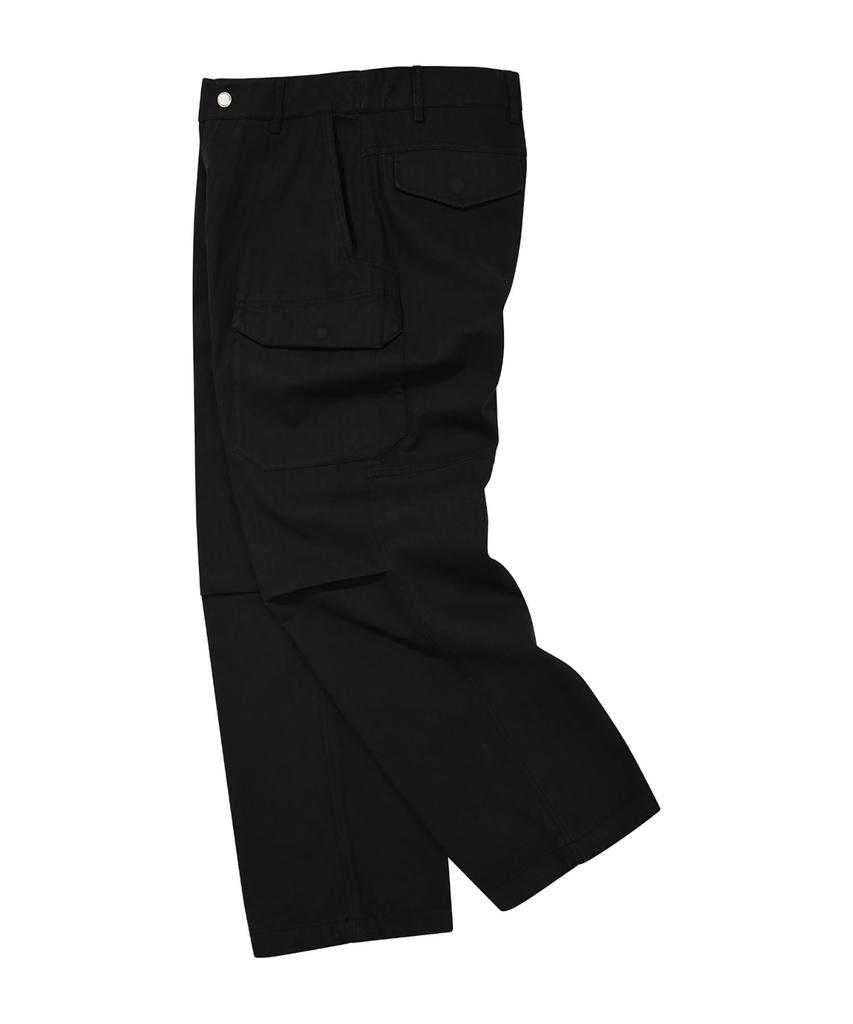 Loghideumatin Side Cargo Pocket Tuck Pants (Black)