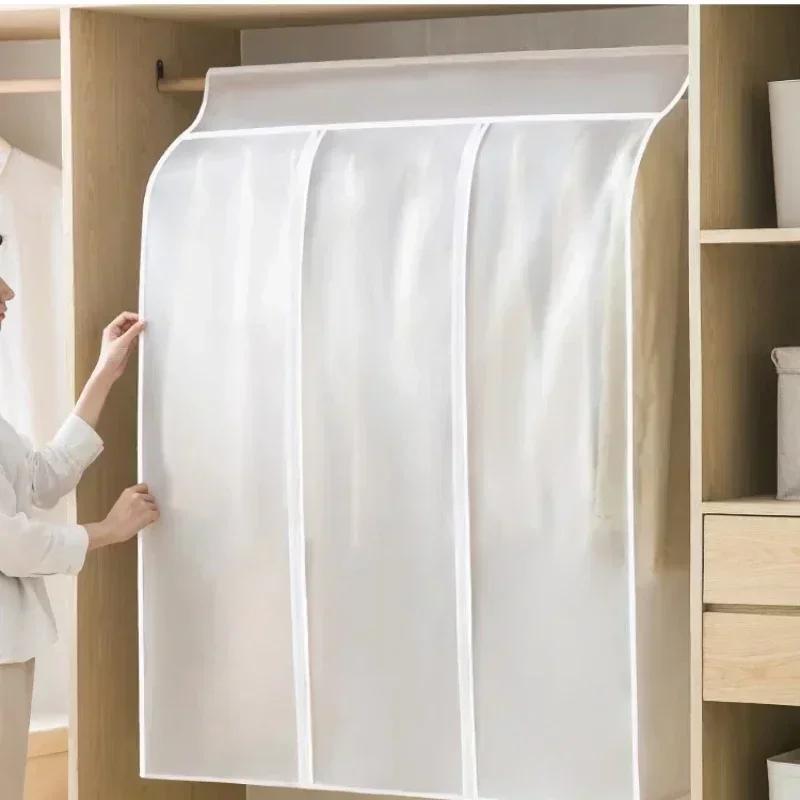 Transparent Clothes Hanging Dust Cover Dress Suit Coat Storage Bag Case Organizer Wardrobe Dress Clothing Hanging Dust Proof Bag