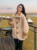 Korean Style Double-Sided Suede Jacket - Women's Winter 2026 Thick Lambswool and Leather Top