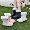 2025 new cute rain shoes women's medium rain boots cotton water shoes waterproof glue shoes kitchen car wash water boots