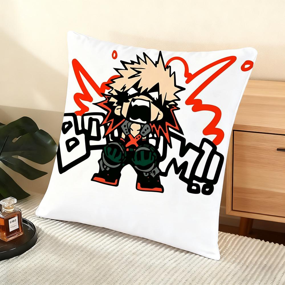 M-My H-Hero Academia Bakugo Cushion Cover Soft Short Plush Pillow Cover Smooth Cozy Texture Aesthetic Cushion Case Home Decor