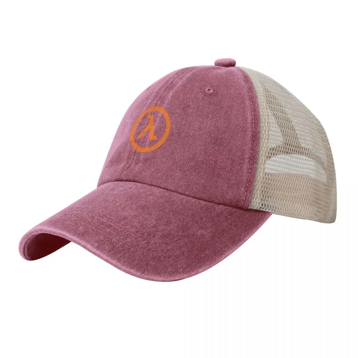 Half life lambda symbol Cowboy Mesh Baseball Cap birthday Visor Anime Caps For Women Unisexs