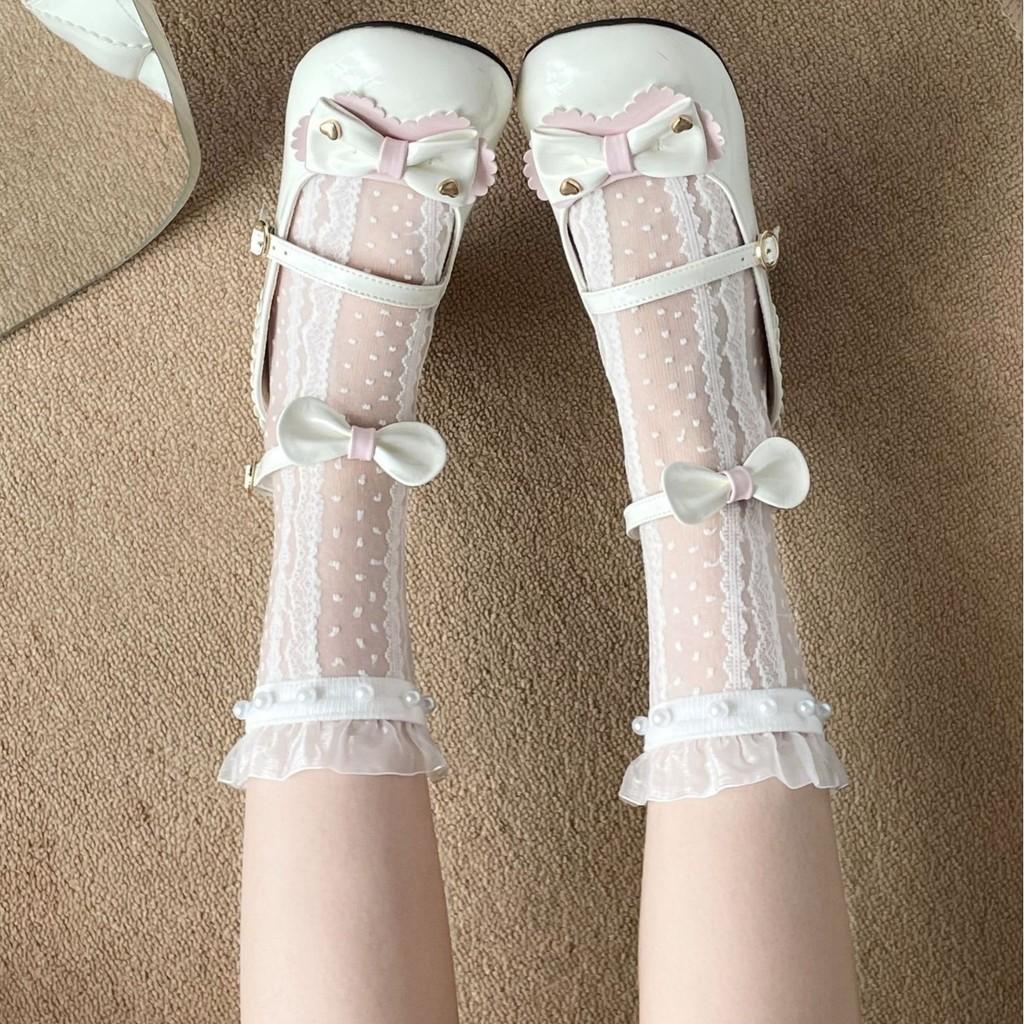 Lolita Girl Nylon Sheer Stockings With Frictionresistant Mesh For Summer Fashion