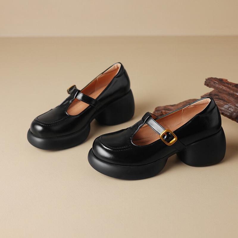 New Four Seasons Women's Low-Top Shoes Light Mouth Leather Shoes Sleeve Women's Single Shoes Medium Heel Black Casual Square Head Lazy Shoes