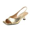 Mode 2024 Neue Frauen Sandalen Elegante Dünne High Heels Peep Toe Sandale Schuhe für Frauen Gold Sommer Mode Quadratischen Kopf Zapatos de Mujer