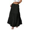 Dámská volánová jarní ležérní dlouhá sukně v jednobarevné barvě, retro skládaná sukně