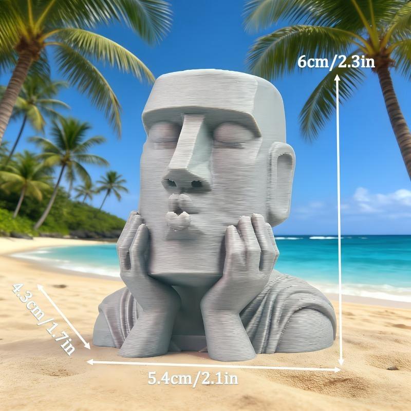 3pcs Artistic Moai Fun Sculptures Is Perfect for Home Bookshelves and Tabletops Unique Personalized Gift for Statue Enthusiasts