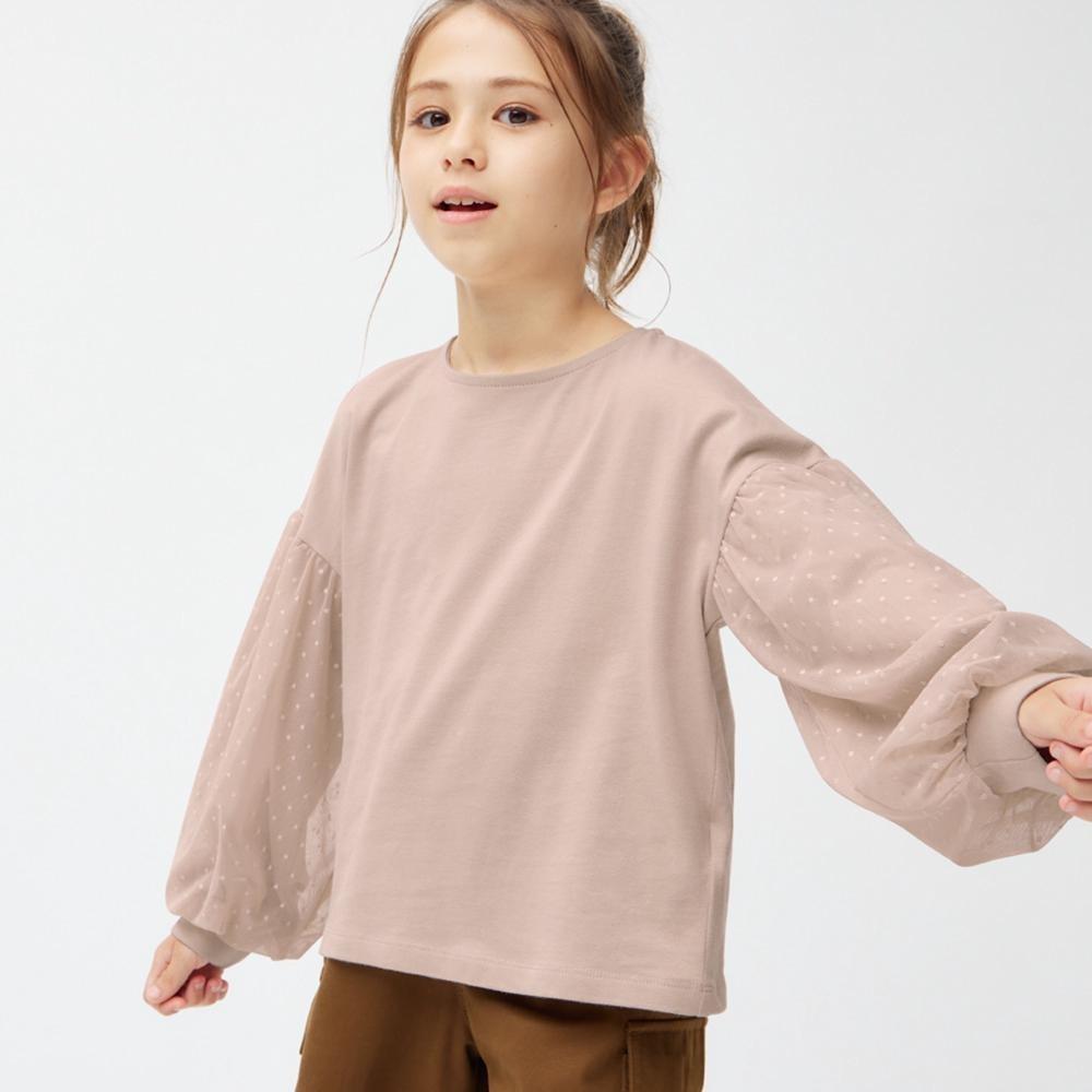 

GU GIRLS Рукав из тюля Т с длинными рукавами