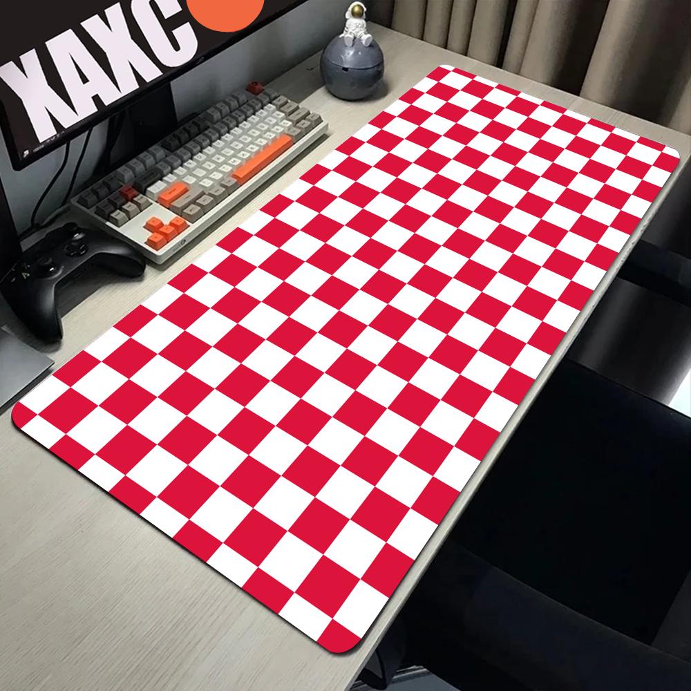 Black And White Checkered Mousepad Gamer Gaming Laptops Mausepad Mouse Pad Computer Mouse Ped Pc Accessories Rubber Mat Deskmat