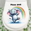 Rainbow Elephant Toilet Sticker Cute Removable Self-Adhesive for Bathroom Home Decor