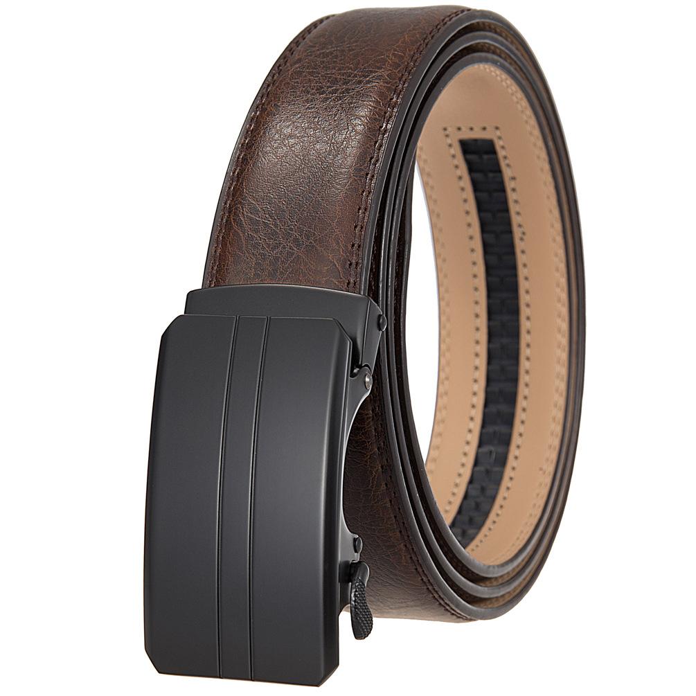 1Pcs Fashion Men, Casual Abrasive Belt, Automatic Buckle Belt Ly36-3 3051-1