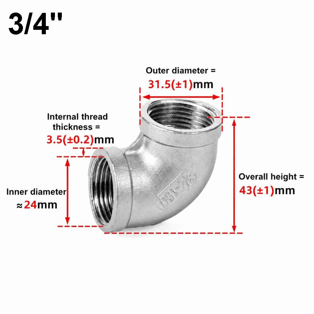 Durable 304 Stainless Steel Elbow Fittings 90 Degree BSPT Female Pipe Fittings 1/8" 1/4" 3/8" 1/2" 3/4" 1" NPT Fittings
