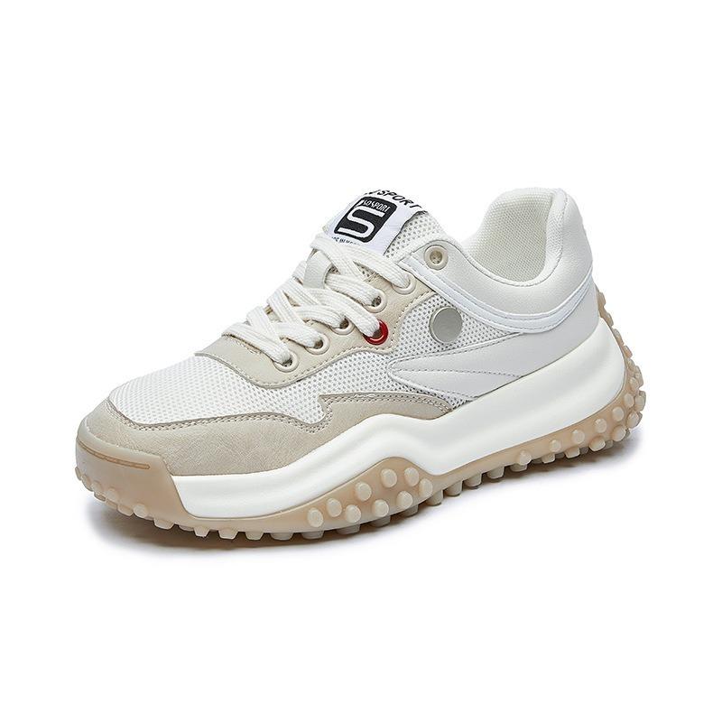 

Осенняя пленка впитывающая подошва кожа повседневная толстая подошва спортивная папина обувь большой размер женская обувь 43 бежевый