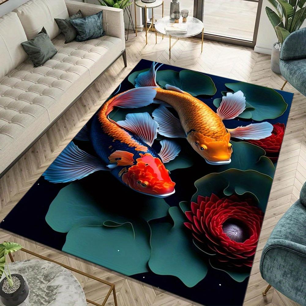 

Мягкий полиэстеровый ковер с узором «Двойная рыба», Нескользящий коврик для гостиной, спальни, домашнего декора Кристалл 50x80cm