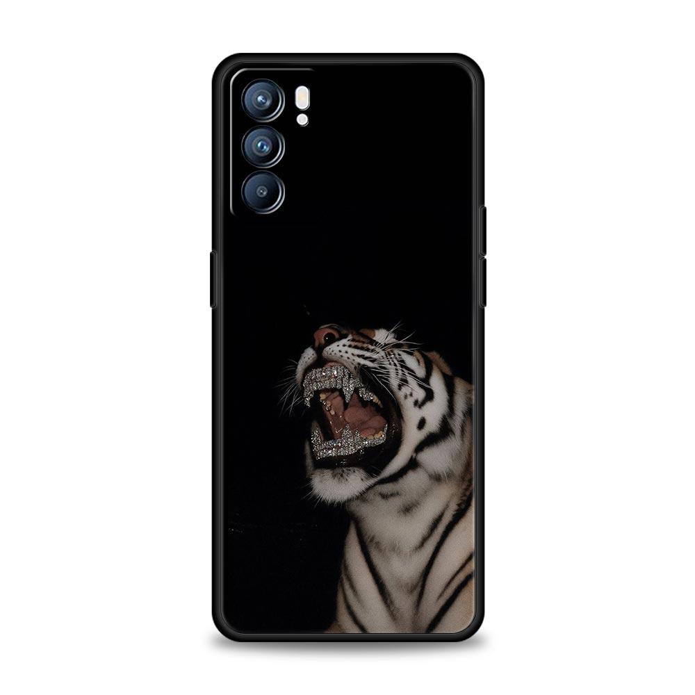 Phone Case Cover For Oppo A17 A31 A54 A57 A78 A79 Find X5 X6 Reno 7 8 10 11 12 13 F Pro 5G Soft TPU Shell Cartoon Tiger Pattern