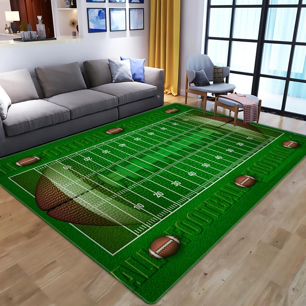 3D Printed Rugby Sports Living Room Bedroom Home Decoration Floor Mat