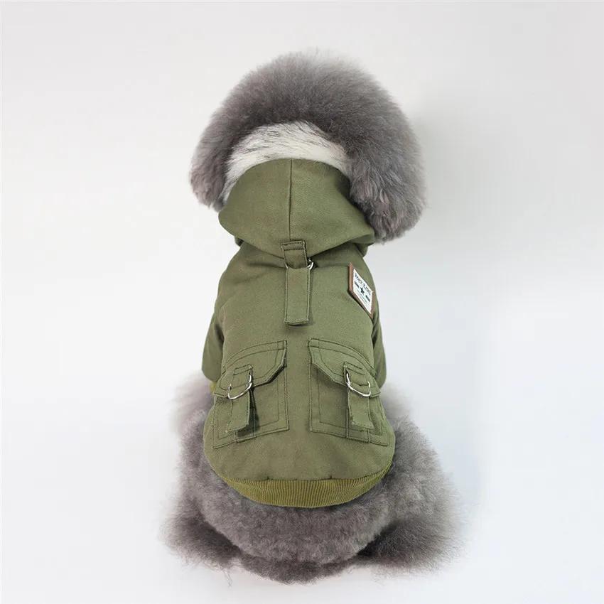 Winter Haustierjacke Warm Verdickt Fleece Welpenkleidung Mit Kapuze Wasserdichter Mantel Für Kleine Hunde Katzen Französische Bulldogge Chihuahua Overall