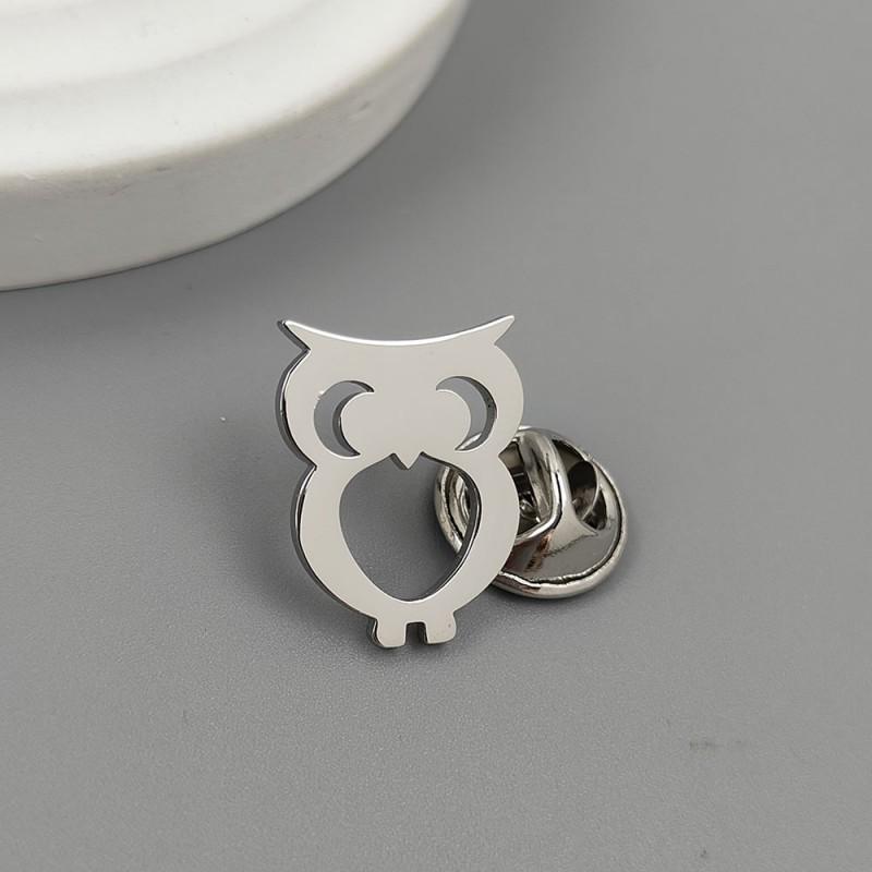 New Owl Brooch Cufflinks Simple Fashionable Versatile High-end Suit Jacket Accessories 14k