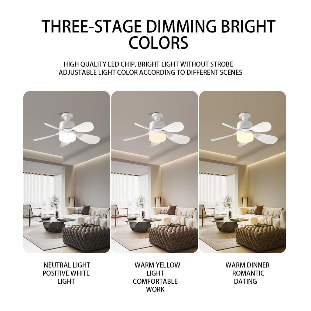 Bedroom Ceiling Fan Household Small Fan Light Intelligent Lighting Detachable Cooling Gadget For Hallway Bedroom Living Room