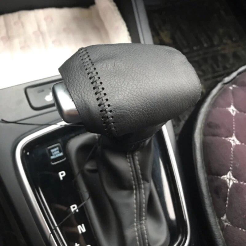 Leather Car Gear Head Shift Knob Protection Cover Case for Kia Rio 4 K2 Sportage QL KX5 Optima K5 Niro 2017 2018