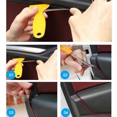 5M Auto Zierleisten Dekoration Flexible Streifen Innenraum Auto Zierleisten Autoabdeckung Zierleiste Armaturenbrett Türkante im Auto-Styling Universell