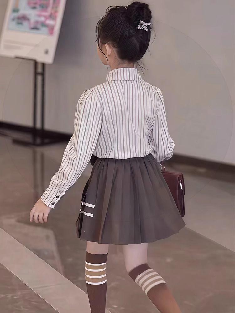 Girls' Pleated Skirt JK Uniform Set - 2025 Fashionable Academy Style for Spring & Autumn